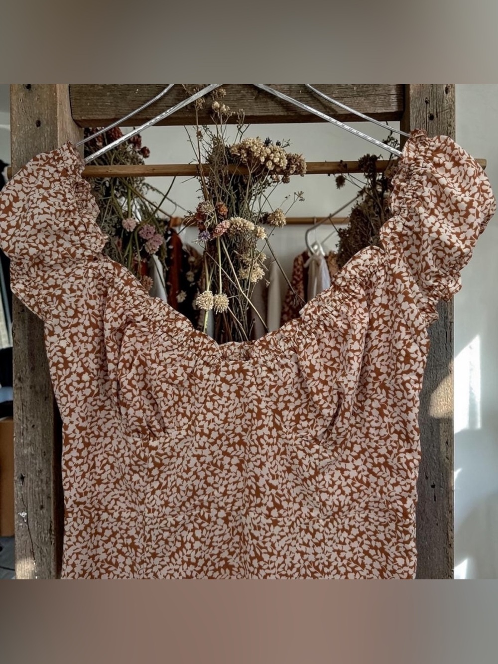 Princess Polly Peach Floral Midi Dress - Picture 6 of 8
